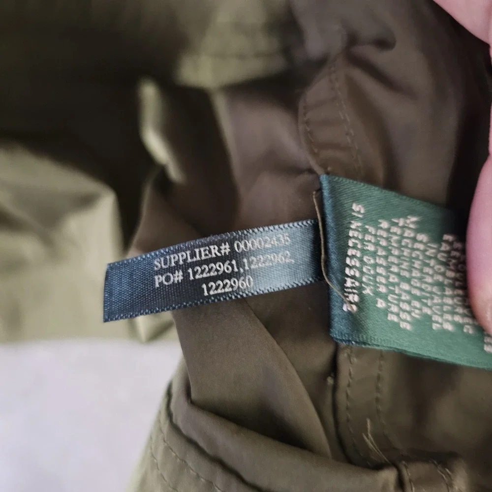 Lauren Ralph Lauren Jacket Women' Large Olive Pocket Zip Military Army Coat Core